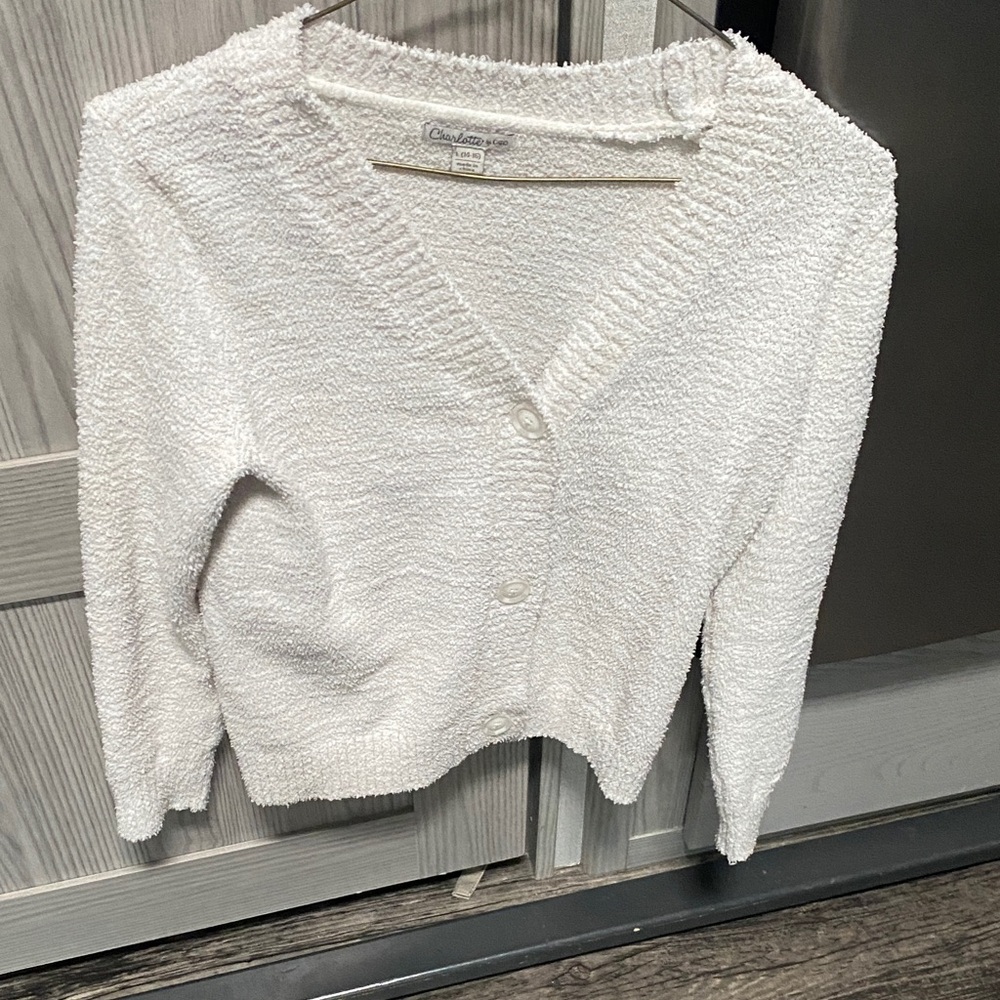 Coldwater Creek Textured White Cardigan
